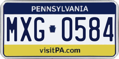 PA license plate MXG0584