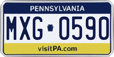 PA license plate MXG0590