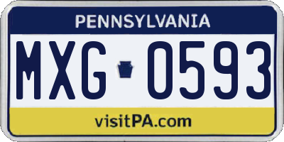 PA license plate MXG0593