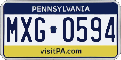 PA license plate MXG0594