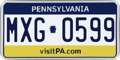PA license plate MXG0599