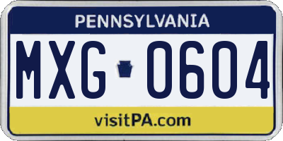 PA license plate MXG0604