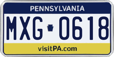 PA license plate MXG0618