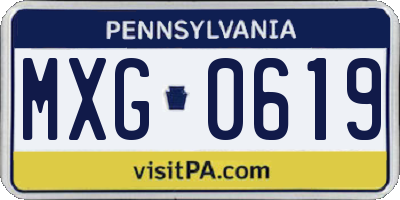 PA license plate MXG0619