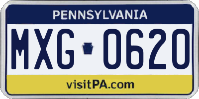 PA license plate MXG0620