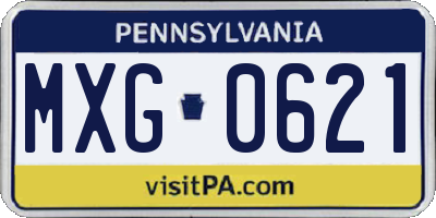 PA license plate MXG0621