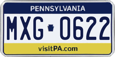 PA license plate MXG0622