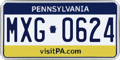 PA license plate MXG0624