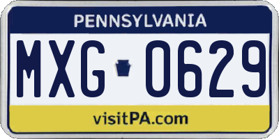 PA license plate MXG0629
