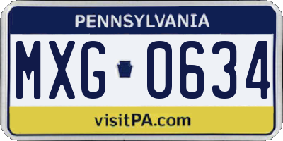 PA license plate MXG0634