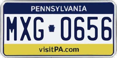 PA license plate MXG0656
