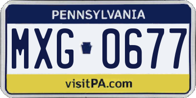 PA license plate MXG0677