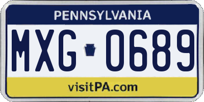 PA license plate MXG0689