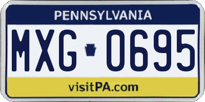 PA license plate MXG0695