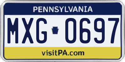 PA license plate MXG0697