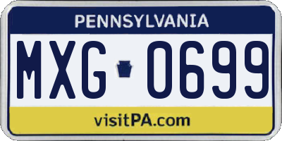 PA license plate MXG0699