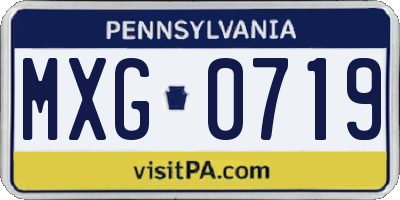 PA license plate MXG0719