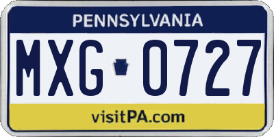 PA license plate MXG0727