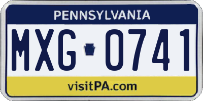 PA license plate MXG0741