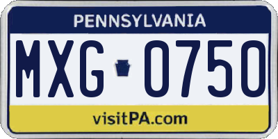 PA license plate MXG0750