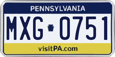 PA license plate MXG0751