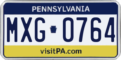 PA license plate MXG0764