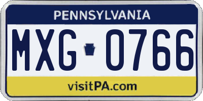PA license plate MXG0766