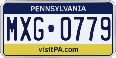 PA license plate MXG0779
