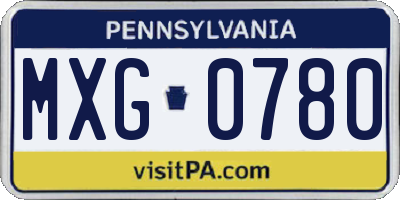 PA license plate MXG0780