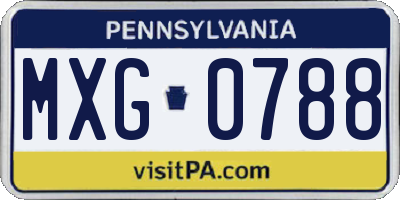PA license plate MXG0788