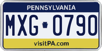 PA license plate MXG0790