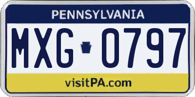 PA license plate MXG0797