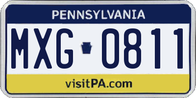 PA license plate MXG0811
