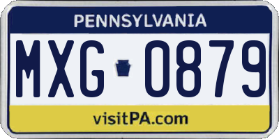 PA license plate MXG0879