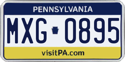 PA license plate MXG0895