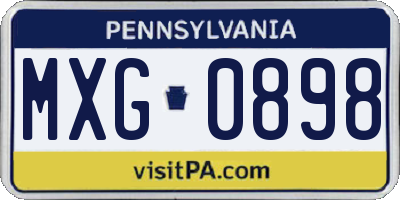 PA license plate MXG0898
