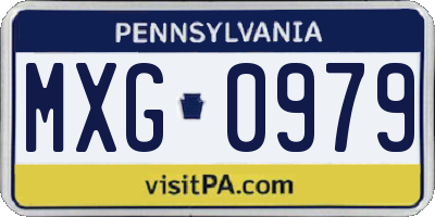 PA license plate MXG0979