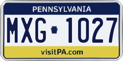 PA license plate MXG1027