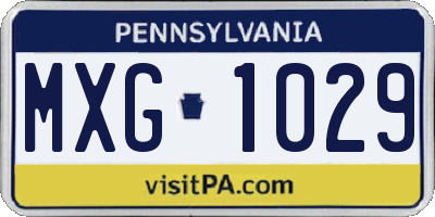PA license plate MXG1029