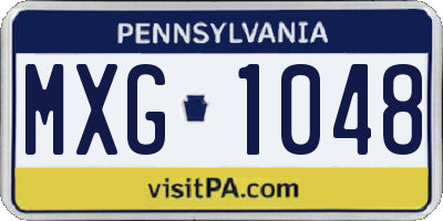 PA license plate MXG1048