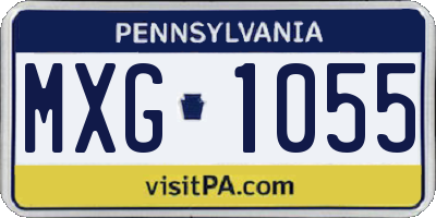 PA license plate MXG1055