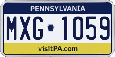 PA license plate MXG1059
