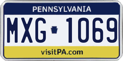 PA license plate MXG1069