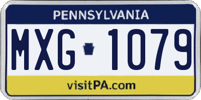 PA license plate MXG1079