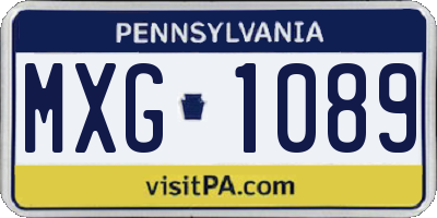 PA license plate MXG1089