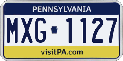 PA license plate MXG1127