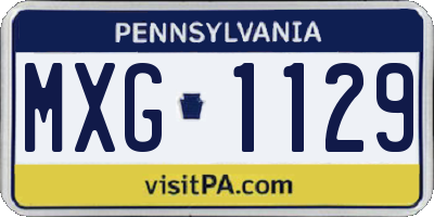 PA license plate MXG1129
