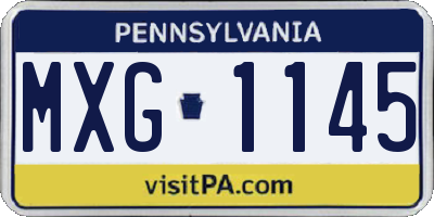 PA license plate MXG1145