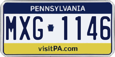 PA license plate MXG1146