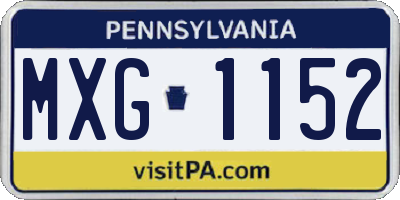 PA license plate MXG1152